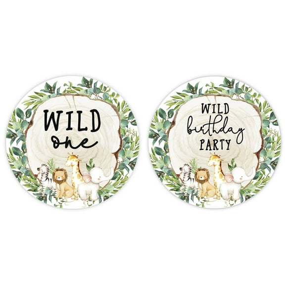 Koyal Wholesale 2" Wild One Cupcake Toppers, DIY Birthday Party Cupcake Topper Kit, Woodland Safari Animal Theme 20-Pk
