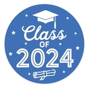 Koyal Wholesale 2024 Graduation Stickers, Royal Blue, Party Favors, Bulk 40 Pack, 2 Inch