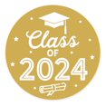 thumbnail image 1 of Koyal Wholesale 2024 Graduation Stickers, Yellow, Party Favors, Bulk 40 Pack, 2 Inch, 1 of 5