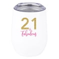 thumbnail image 1 of Koyal Wholesale 21st Birthday Wine Tumbler with Lid 12oz Stemless Stainless Steel Insulated Glitter 21 & Fabulous, 1 of 5
