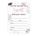 thumbnail image 1 of Koyal Wholesale Donut Birthday Paper Invitations for Kids, 1st Birthday, Blank Cards with Envelopes, 24-Pack, 1 of 5