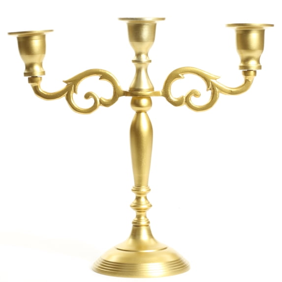 Koyal Wholesale 3 Arm Metal Candelabra Gold Candle Holder Centerpiece ...