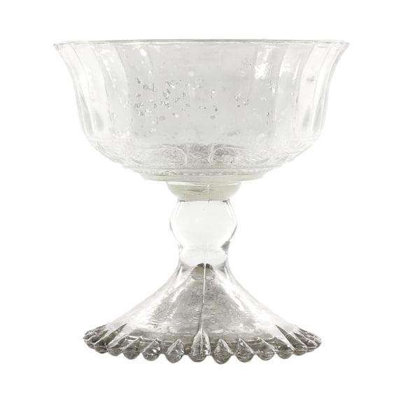 Koyal Wholesale 4.5 - Inch Antique Silver Glass Compote Bowl Pedestal Flower Bowl Centerpiece