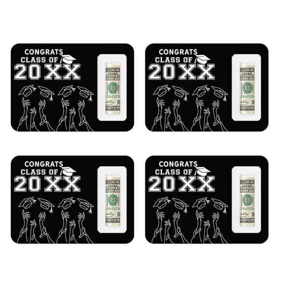 Koyal Wholesale 4-Pack Graduation Money Cards, Congrats Class of Cash 5x7