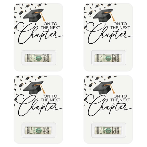 Koyal Wholesale 4-Pack Graduation Money Cards, On To The Next Chapter, 5x7 Inch