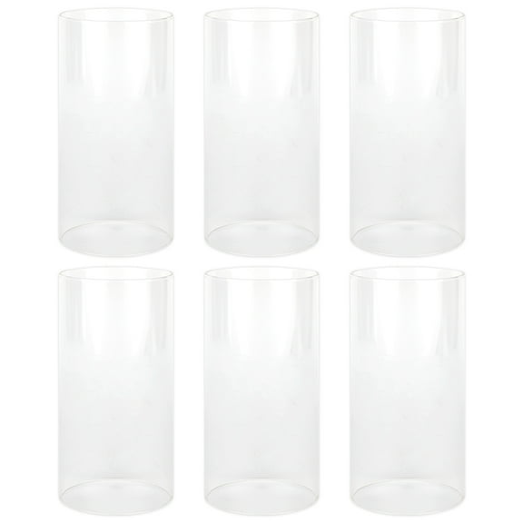 Koyal Wholesale 4" x 6" Glass Hurricane Candle Holder Shades - Chimney Glass Tube Covers for Taper & Pillar Candles, 6pk