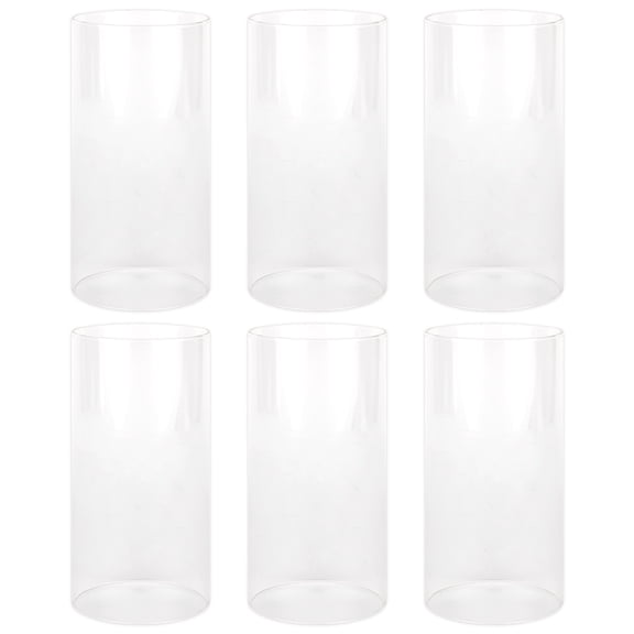 Koyal Wholesale 4" x 8" Glass Hurricane Candle Holder Shades - Chimney Glass Tube Covers for Taper & Pillar Candles, 6pk