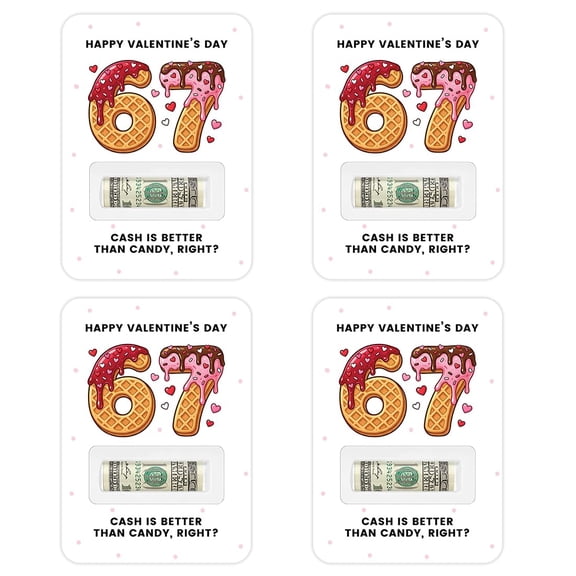 Koyal Wholesale 4pk 6-7 Valentine Money Holders, Ice Cream 6-7 Love Note, 5x7