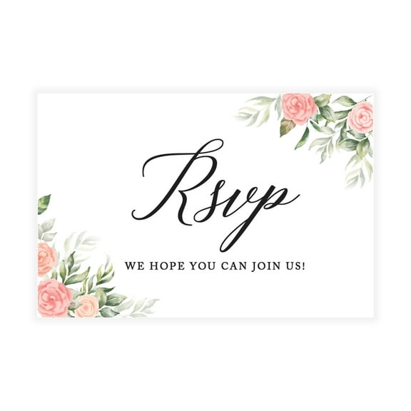 Koyal Wholesale 56-Pk RSVP Postcards for Wedding Coral Watercolor Florals Cardstock Response Reply Cards, "4 x 6"