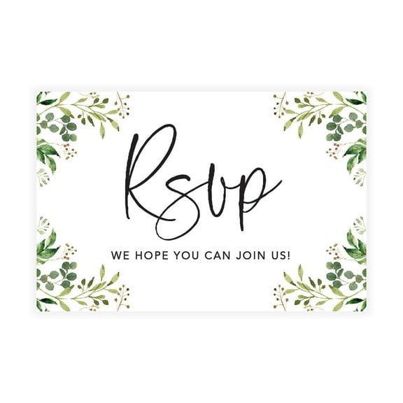Koyal Wholesale 56-Pk RSVP Postcards for Wedding Greenery Foliage Cardstock Response Reply Cards, "4 x 6"