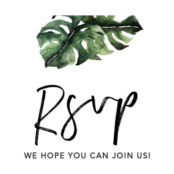 Koyal Wholesale 56-Pk RSVP Postcards for Wedding Monstera Leaf Cardstock Response Reply Cards, "4 x 6"