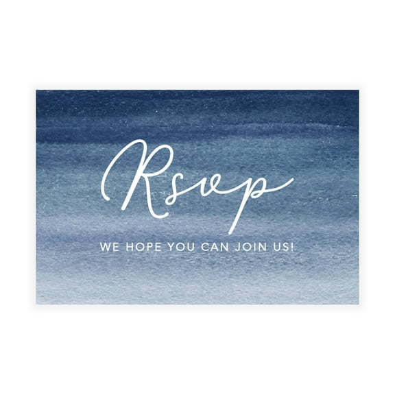 Koyal Wholesale 56-Pk RSVP Postcards for Wedding Navy Blue Ombre Watercolor Cardstock Response Reply Cards, "4 x 6"