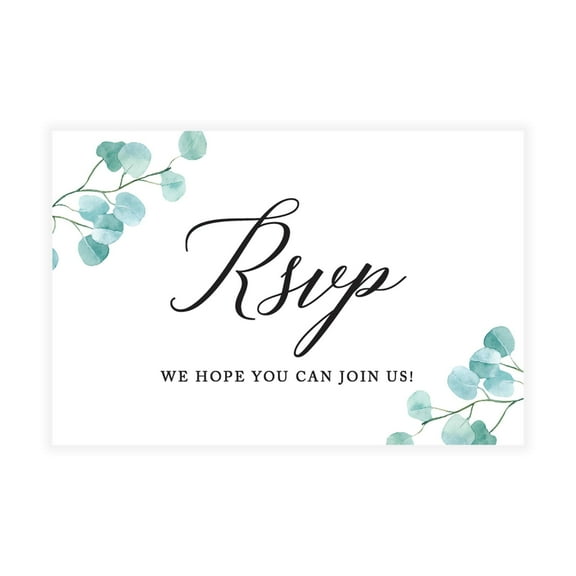 Koyal Wholesale 56-Pk RSVP Postcards for Wedding Silver Dollar Eucalyptus Cardstock Response Reply Cards, "4 x 6"