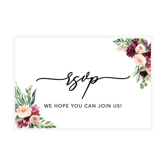 Koyal Wholesale 56-Pk RSVP Postcards for Wedding Spring Watercolor Floral Cardstock Response Reply Cards, "4 x 6"