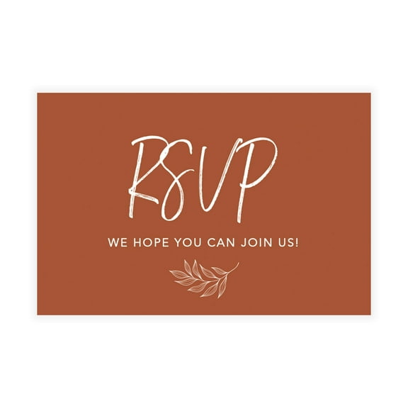 Koyal Wholesale 56-Pk RSVP Postcards for Wedding Terrotta Line Design Cardstock Response Reply Cards, "4 x 6"