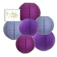 thumbnail image 1 of Koyal Wholesale 6pcs Hanging Paper Lantern Decor Trio Kit Lavender, Plum Purple, Royal Purple, 1 of 3