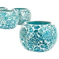 thumbnail image 1 of Koyal Wholesale Aqua Blue Round Glass Mosaic Votive Candle Holder Set of 4 for Table Centerpiece, Home Décor, 1 of 5