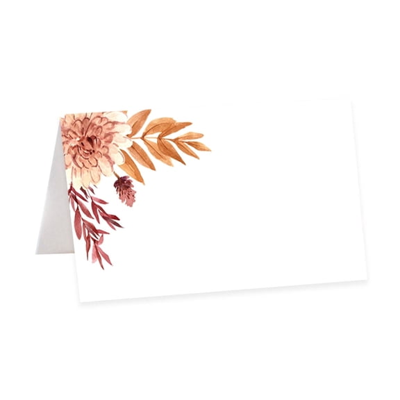 Koyal Wholesale Autumn Dried Florals Table Tent Place Cards for Wedding Party Tables, Seating Name Place Cards, 56 Pack