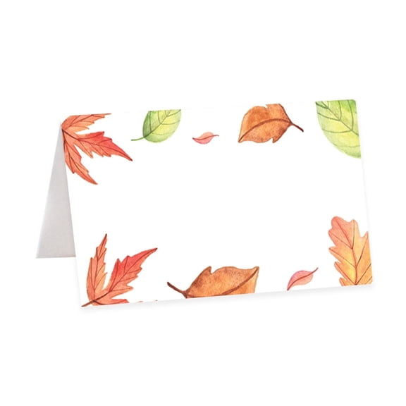 Koyal Wholesale Autumn Fall Foliage Table Tent Place Cards for Wedding Party Tables, Seating Name Place Cards, 56 Pack