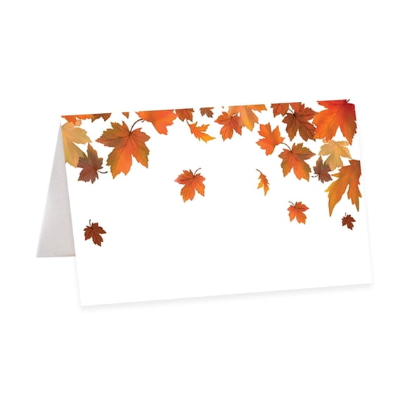 Koyal Wholesale Autumn Fall Maple Leaves Table Tent Place Cards, Wedding Seating, 56 Count