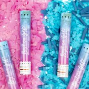 Koyal Wholesale Baby Gender Reveal Confetti Cannons with 6 Blue or 6 Pink Confetti - Compress Air Popper, Set of 12