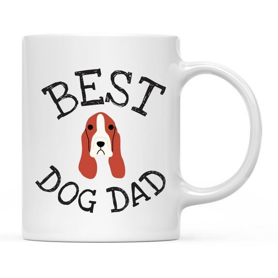 Koyal Wholesale Best Dog Dad Ceramic Coffee Mug, Basset Hound