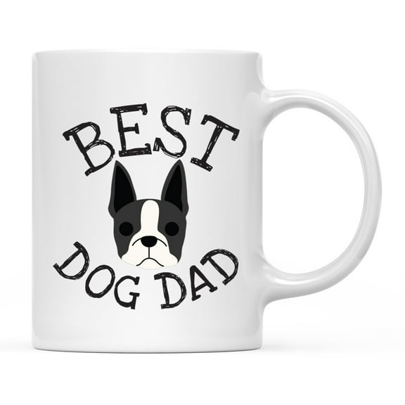 Koyal Wholesale Best Dog Dad Ceramic Coffee Mug, Boston Terrier