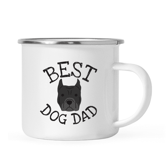 Koyal Wholesale Best Dog Dad Stainless Steel Campfire Coffee Tea Mug, American Pitbull, Dog Graphic, 1-Pack