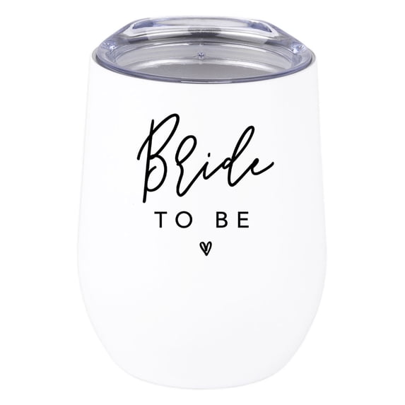 Koyal Wholesale Bride To Be Wine Tumbler with Lid 12 Oz Stemless Stainless Steel Insulated