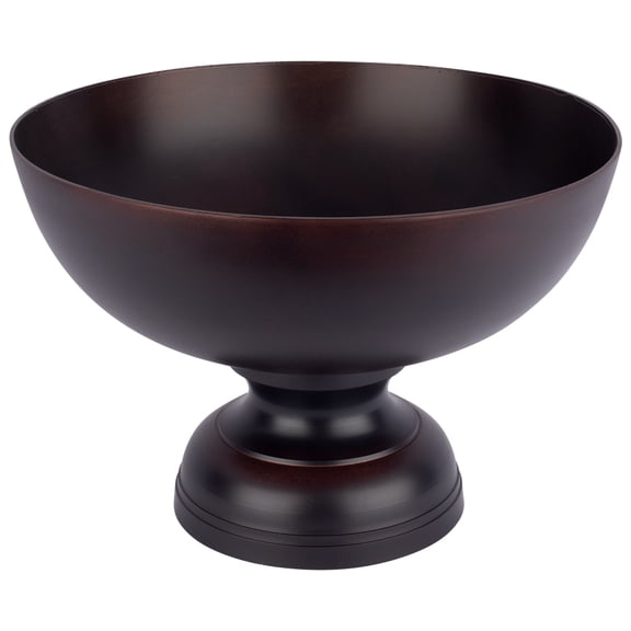 Koyal Wholesale Bronze Modern Minimalist Round Pedestal Bowl Metal Compote Bowl Vase Ideal for Centerpiece, 10" x 7"