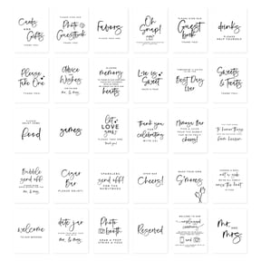 Koyal Wholesale Brush Script Wedding Signs Bundle Set for Ceremony, Reception Decor Signage, 8.5 x 11", 30-Pack