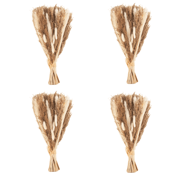 Koyal Wholesale Bulk 80 pcs 18" Natural Dried Pampas Grass Bouquet Fluffy Bunny Tails Reed Grass Dried Flowers, 4-Pack