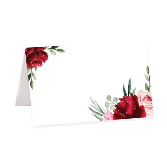 Koyal Wholesale Table Place Cards Burgundy Blush Greenery Wedding 56 Count