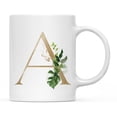 thumbnail image 1 of Koyal Wholesale Ceramic Coffee Mug, Exotic Tropical Monogram, Letter A, 1 of 5
