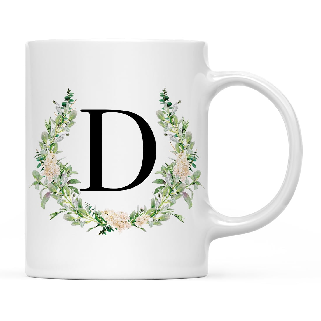 Koyal Wholesale Ceramic Coffee Mug, Garden Green Monogram Initial ...