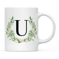 thumbnail image 1 of Koyal Wholesale Ceramic Coffee Mug, Garden Green Monogram Initial Letter U, 1 of 5