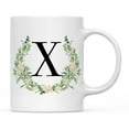 thumbnail image 1 of Koyal Wholesale Ceramic Coffee Mug, Garden Green Monogram Initial Letter X, 1 of 5