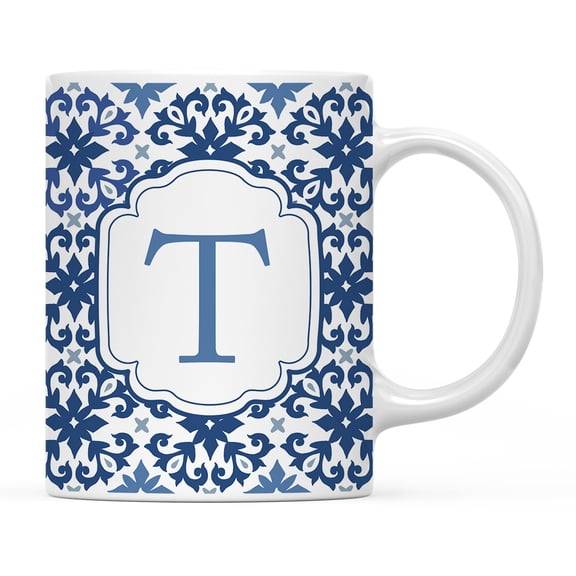 Koyal Wholesale Ceramic Coffee Mug, Moroccan Monogram  T