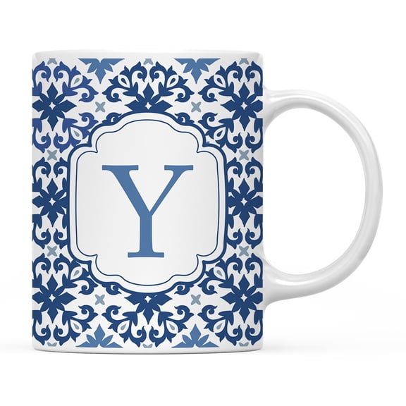 Koyal Wholesale Ceramic Coffee Mug, Moroccan Monogram  Y