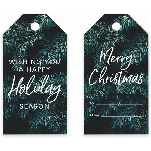 Koyal Wholesale Christmas Gift Tags Merry Christmas Tree Branch Design 60-Pack