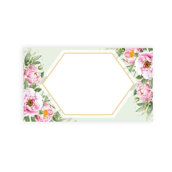 Koyal Wholesale Classic Peonies Place Cards for Wedding Party Tables, Seating Name Place Cards for Holders, 60 Pack