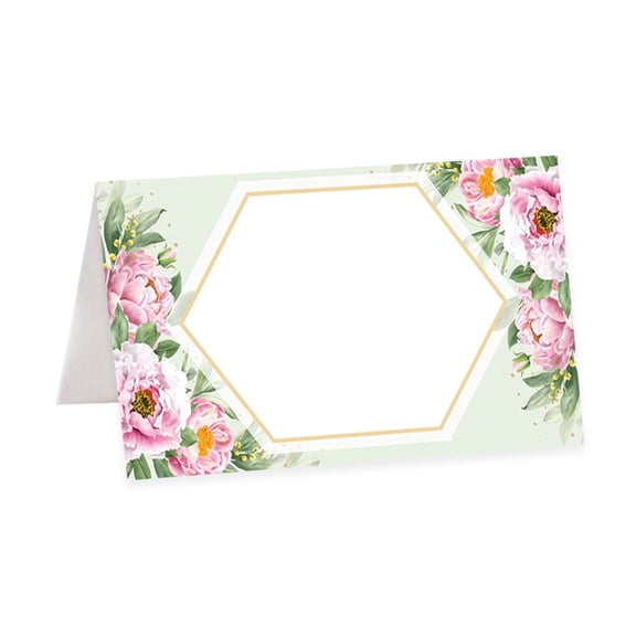 Koyal Wholesale Classic Peonies Table Tent Place Cards for Wedding Party Tables, Seating Name Place Cards, 56 Pack