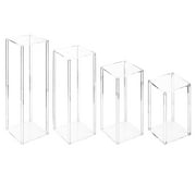 Koyal Wholesale Clear Acrylic Floral Stand, Wedding Centerpiece for Decoration, Small, Medium, Large, X-Large, 4-Pack