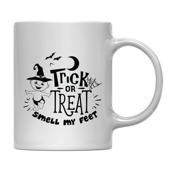Koyal Wholesale Coffee Mug Trick or Treat Smell My Feet, Halloween October Present Ideas with Gift Box