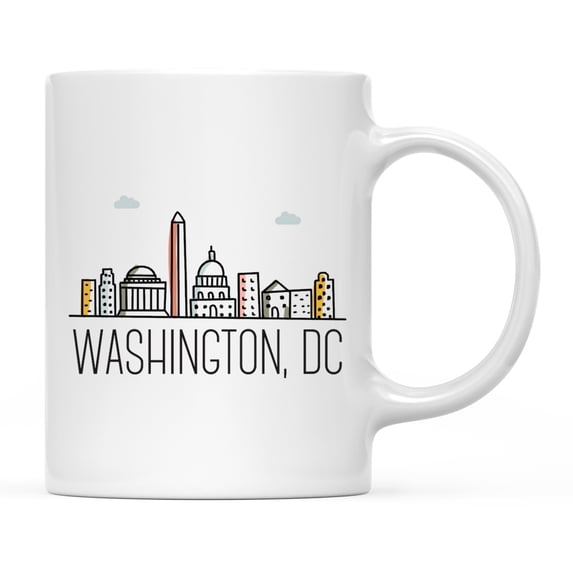 Koyal Wholesale Colorful City Skyline Graphic Ceramic Coffee Mug, Washington