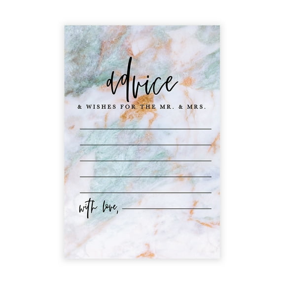 Koyal Wholesale Colorful Marble Agate Wedding Advice & Well Wishes Guest Book Cards for Bride and Groom, 56 Pack