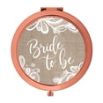 thumbnail image 1 of Koyal Wholesale Compact Mirror Bride to Be Wedding Gift, Rose Gold, Burlap Lace, 1-Pack, 1 of 5