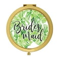 thumbnail image 1 of Koyal Wholesale Compact Mirror Bridesmaid Wedding Gift, Gold, Tropical Monstera Palm Leaves, 1-Pack, 1 of 5