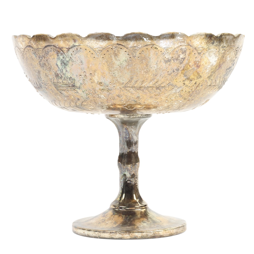 Koyal Wholesale Compote Bowl 8 x 6.75 Inch Centerpiece Mercury Glass Burnt Gold Pedestal Vase, Floral Centerpiece