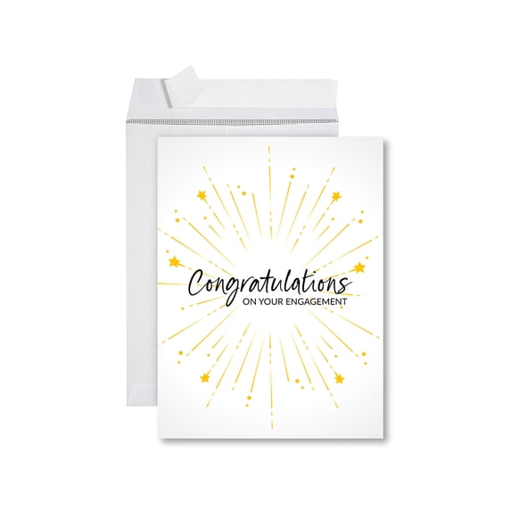 Koyal Wholesale Congratulations Jumbo Card With Envelope, Congratulations on Your Engagement, 1-Pk